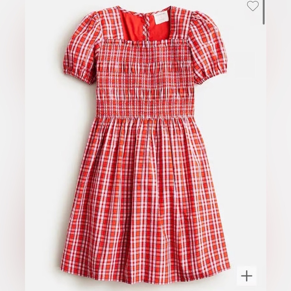 ❤️🎄 Crew Cuts Girls Smocked Tartan Dress – Size 8 🎄❤️